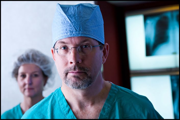 Michael LoBiondo Photography - Environmental portrait of doctor with nurse and xrays in background