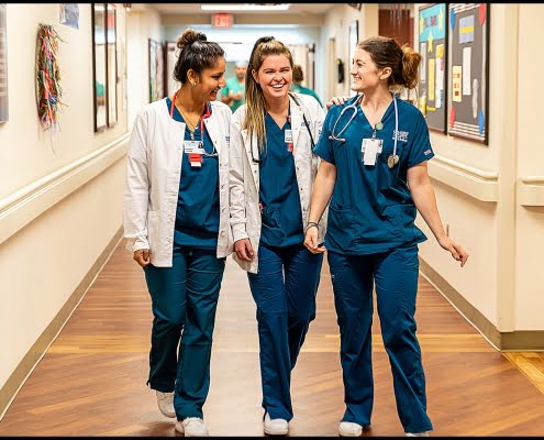 healthcare-medical-pharma-nurses-hospital MIchael LoBiondo Photography - Nurses walking in halway laughing