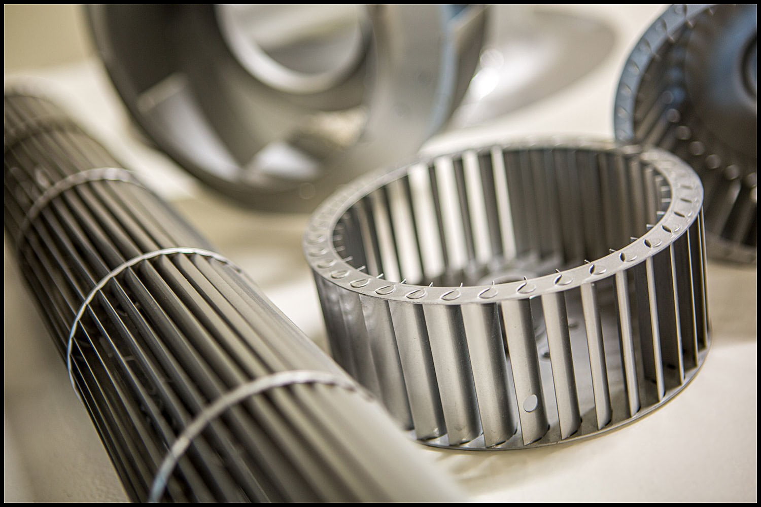product-aluminum-fans Michael LoBiondo Photography - aluminum drum fans on table