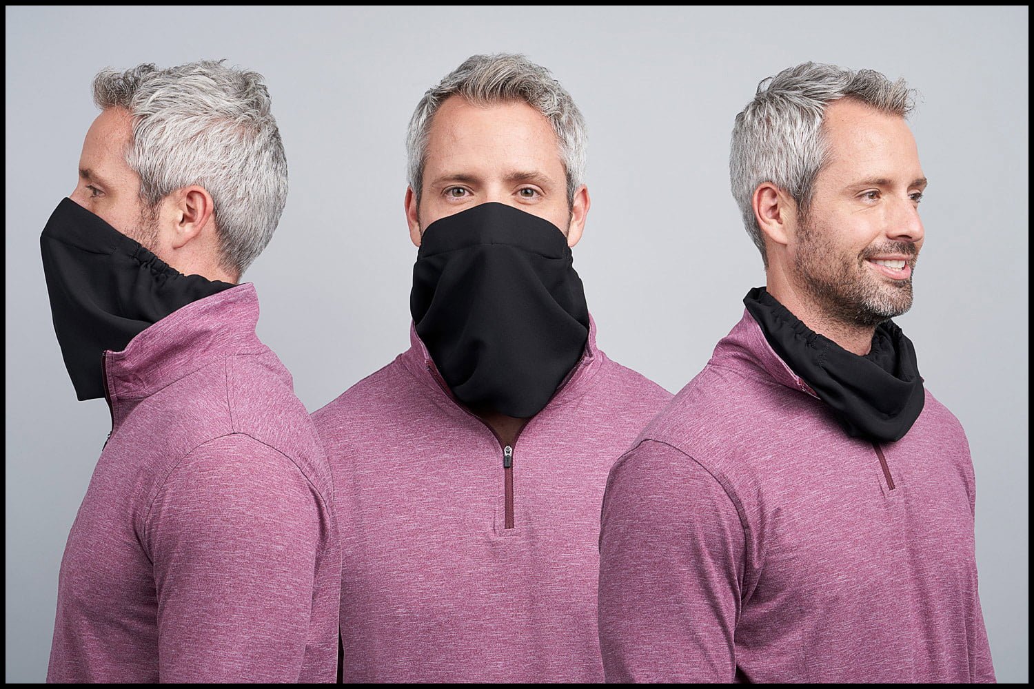 lobiondo-medical-mask-healthcare-4295 Michael LoBiondo Photography - triptych of model wearing medical gaiter